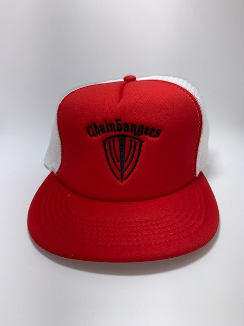 Chainbangers Red/White Snapback Trucker Hat
